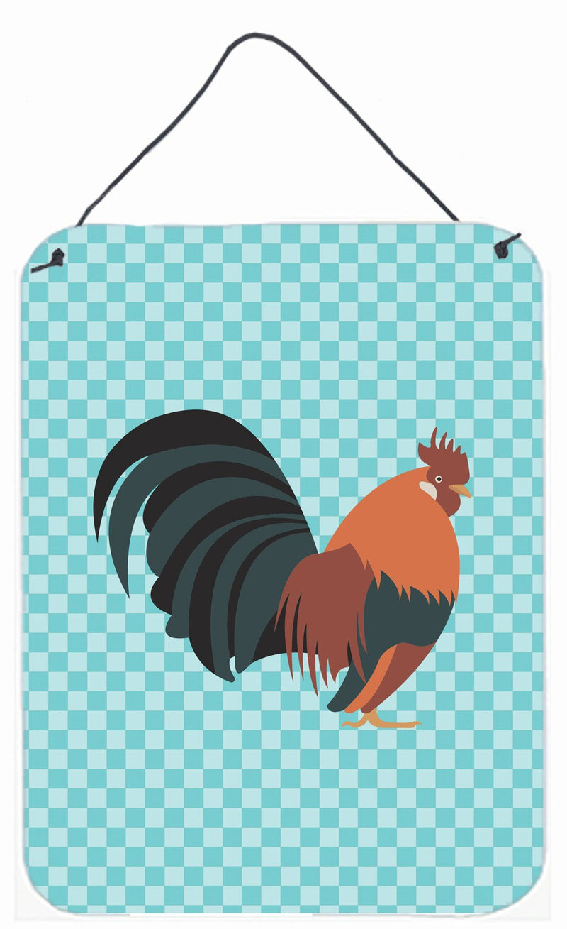 Dutch Bantam Chicken Blue Check Wall or Door Hanging Prints BB8010DS1216