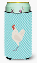 German Langshan Chicken Blue Check Tall Boy Hugger Can Cooler Sleeve Machine Washable Drink Collapsible Insulator Beverage Insulated Holder