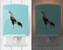 Kulang Chicken Blue Check Ceramic Night Light Compact, UL-Certified, Ideal for Bedroom, Bathroom, Nursery, Hallway, Kitchen, 6x4x3, Multicolor