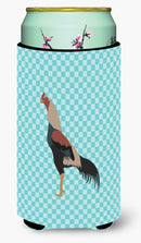 Kulang Chicken Blue Check Tall Boy Hugger Can Cooler Sleeve Machine Washable Drink Collapsible Insulator Beverage Insulated Holder