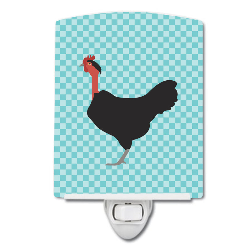 Naked Neck Chicken Blue Check Ceramic Night Light BB8013CNL