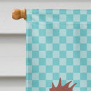 Minorca Ctalalan Chicken Blue Check House Flag 28x40 Porch Sleeve Pole Decorative Outside Yard Banner Artwork Wall Hanging, Polyester