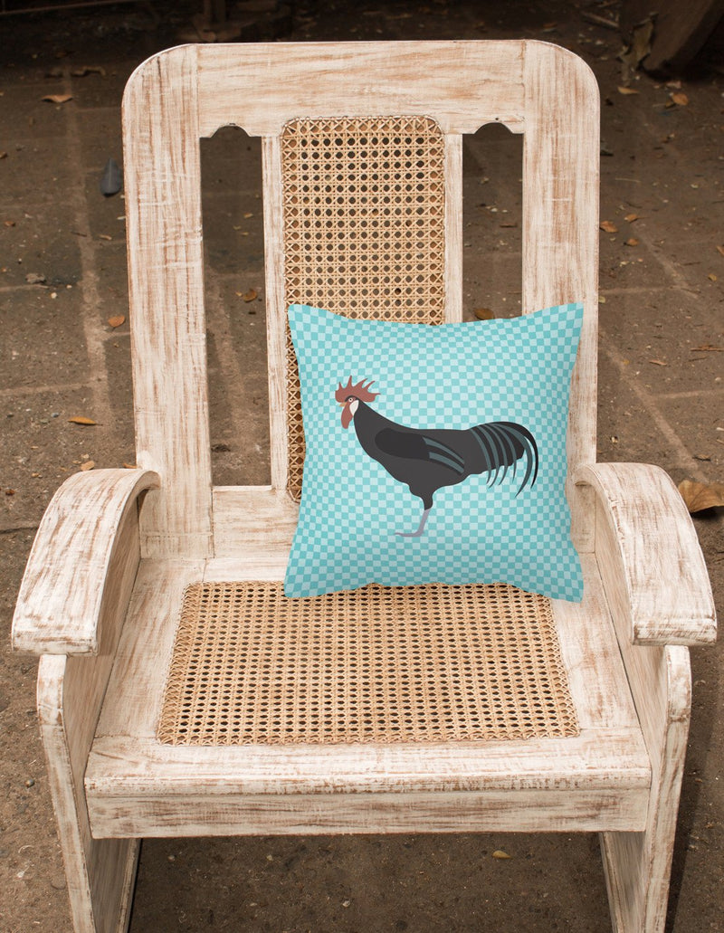 Minorca Ctalalan Chicken Blue Check Fabric Decorative Pillow BB8015PW1818