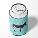 American Mammoth Jack Donkey Blue Check Can or Bottle Hugger BB8018CC