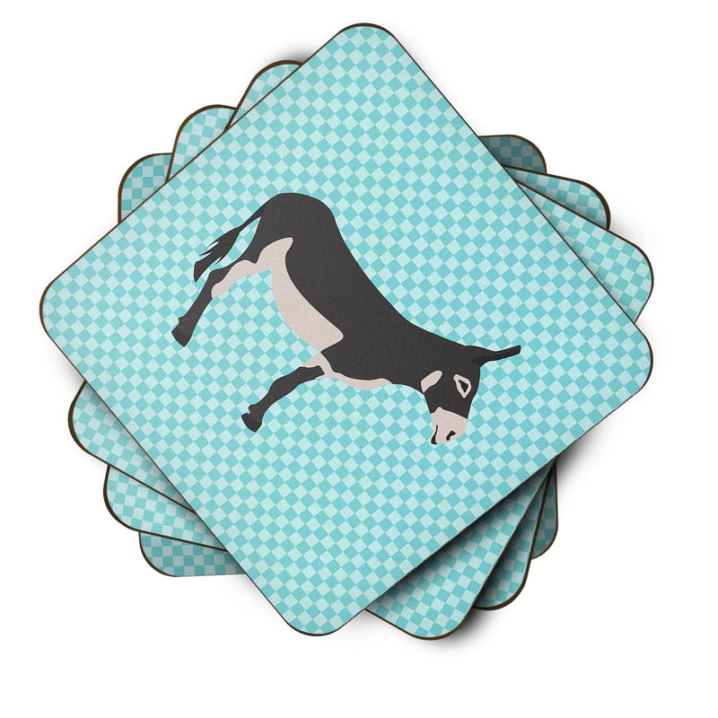 American Mammoth Jack Donkey Blue Check Foam Coaster  BB8018FC