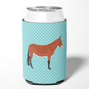 Mule Blue Check Can or Bottle Hugger Cooler Sleeve for Standard 12 oz Cans, Insulated Foam Beer & Soda Can Hugger Reusable