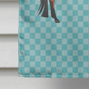 Mule Blue Check House Flag 28x40 Porch Sleeve Pole Decorative Outside Yard Banner Artwork Wall Hanging, Polyester