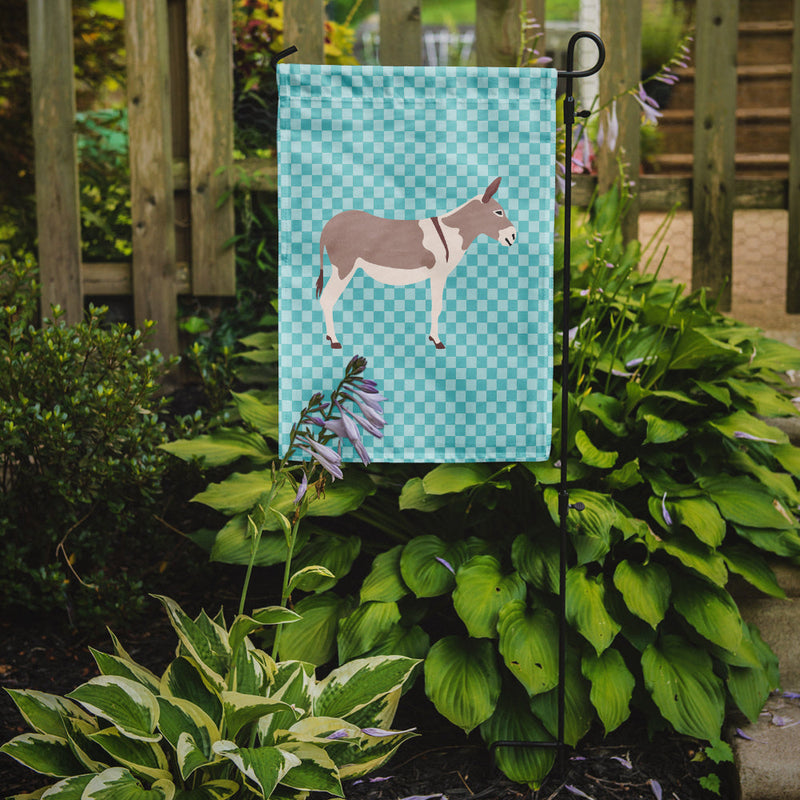 Australian Teamster Donkey Blue Check Garden Flag - Outdoor Decorative Yard Flag