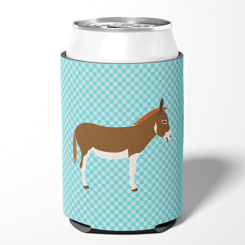 Miniature Mediterranian Donkey Blue Check Can or Bottle Hugger BB8021CC