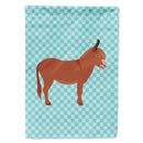 Irish Donkey Blue Check House Flag 28x40 Porch Sleeve Pole Decorative Outside Yard Banner Artwork Wall Hanging, Polyester
