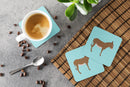 Cotentin Donkey Blue Check Foam Coasters Set of 4 Cup Coasters for Indoor Outdoor, Tabletop Protection, Anti Slip, Mouse pad Material