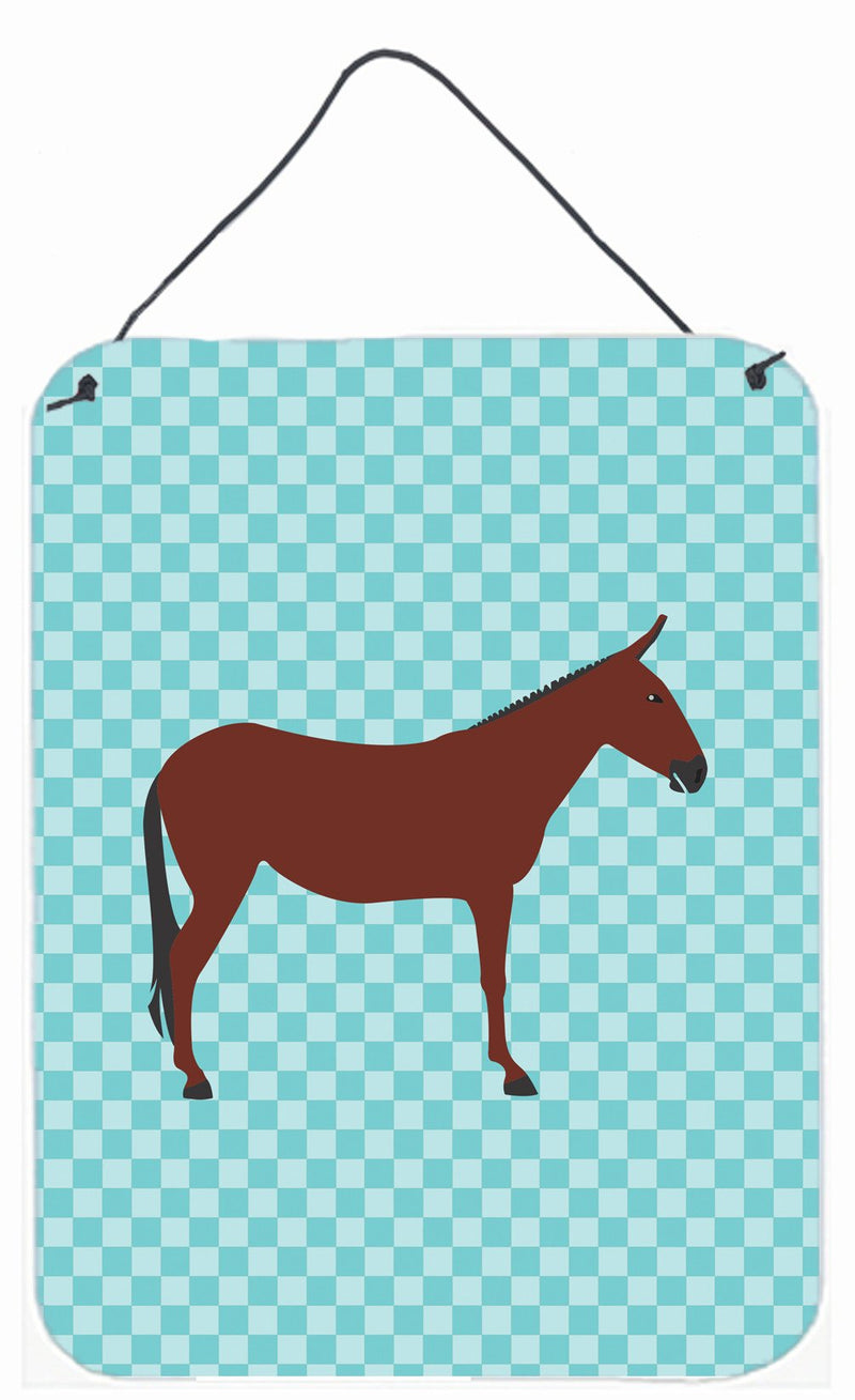 Hinny Horse Donkey Blue Check Wall or Door Hanging Prints BB8024DS1216