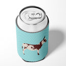American Spotted Donkey Blue Check Can or Bottle Hugger BB8025CC