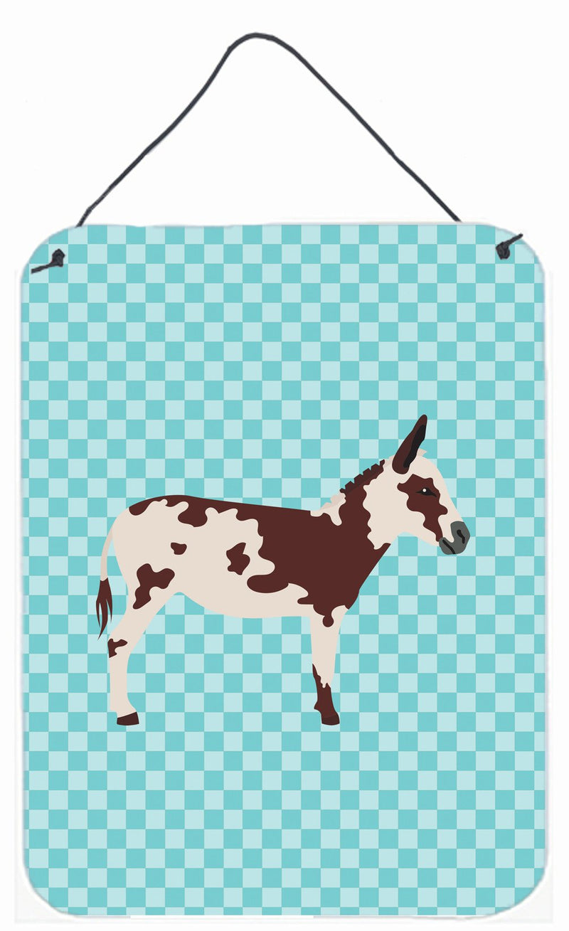 American Spotted Donkey Blue Check Wall or Door Hanging Prints BB8025DS1216