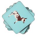 American Spotted Donkey Blue Check Foam Coaster  BB8025FC