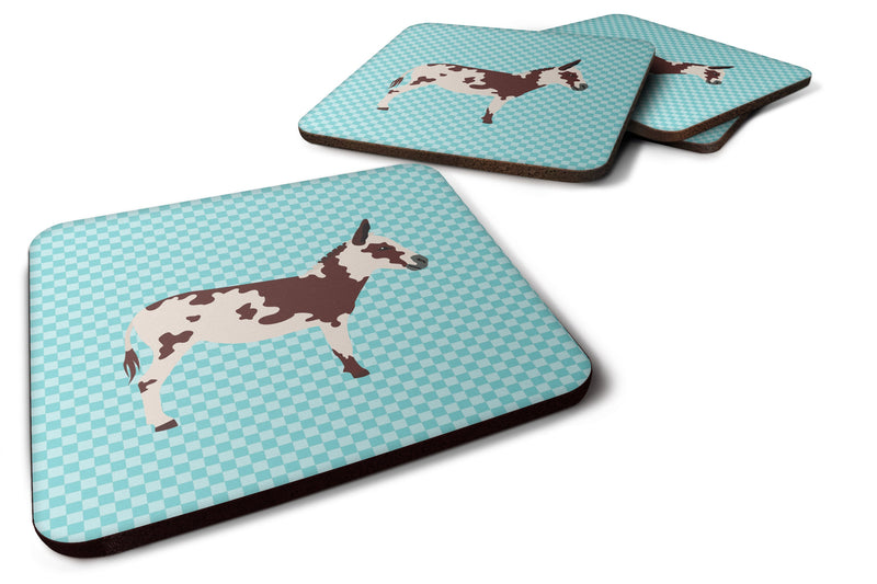 American Spotted Donkey Blue Check Foam Coaster  BB8025FC