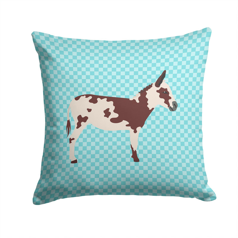 American Spotted Donkey Blue Check Throw Pillow - 14x14 Decorative Pillow – Art for Your Home & Patio BB8025PW1414