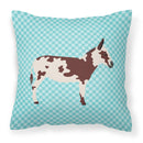 American Spotted Donkey Blue Check Fabric Decorative Pillow BB8025PW1818