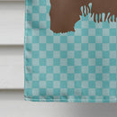 Poitou Poiteuin Donkey Blue Check House Flag 28x40 Porch Sleeve Pole Decorative Outside Yard Banner Artwork Wall Hanging, Polyester