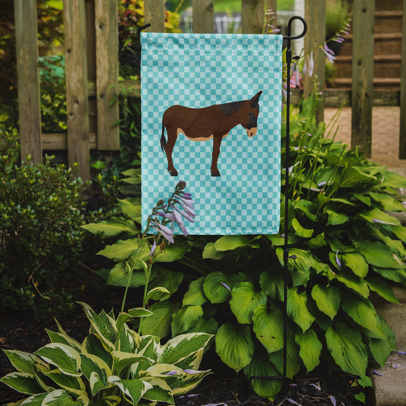 Zamorano-Leones Donkey Blue Check Flag Garden Size