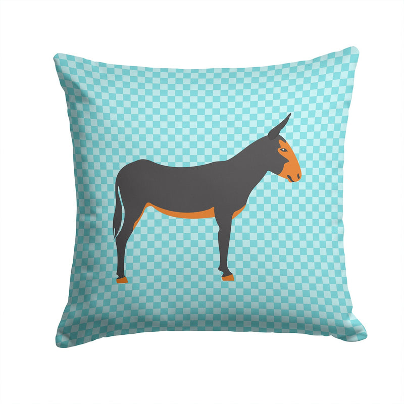 Catalan Donkey Blue Check Fabric Decorative Pillow BB8029PW1414