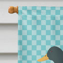 Rouen Duck Blue Check House Flag 28x40 Porch Sleeve Pole Decorative Outside Yard Banner Artwork Wall Hanging, Polyester