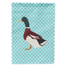 Rouen Duck Blue Check House Flag 28x40 Porch Sleeve Pole Decorative Outside Yard Banner Artwork Wall Hanging, Polyester