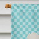 Crested Duck Blue Check House Flag 28x40 Porch Sleeve Pole Decorative Outside Yard Banner Artwork Wall Hanging, Polyester