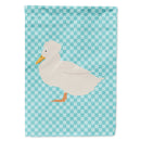 Crested Duck Blue Check House Flag 28x40 Porch Sleeve Pole Decorative Outside Yard Banner Artwork Wall Hanging, Polyester