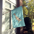West Harlequin Duck Blue Check House Flag 28x40 Porch Sleeve Pole Decorative Outside Yard Banner Artwork Wall Hanging, Polyester