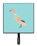 West Harlequin Duck Blue Check Leash or Key Holder Wall Hooks, Key Hooks Holder, Coat Rack Wall Mount, Coat Hooks, Hooks for Hanging Keys, Towels, Aprons, Leashes