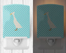 Bali Duck Blue Check Ceramic Night Light Compact, UL-Certified, Ideal for Bedroom, Bathroom, Nursery, Hallway, Kitchen, 6x4x3, Multicolor