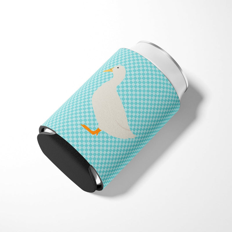 American Pekin Duck Blue Check Can or Bottle Hugger BB8034CC