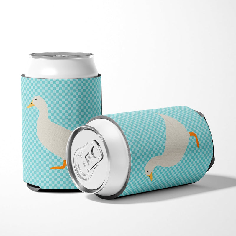 American Pekin Duck Blue Check Can or Bottle Hugger BB8034CC
