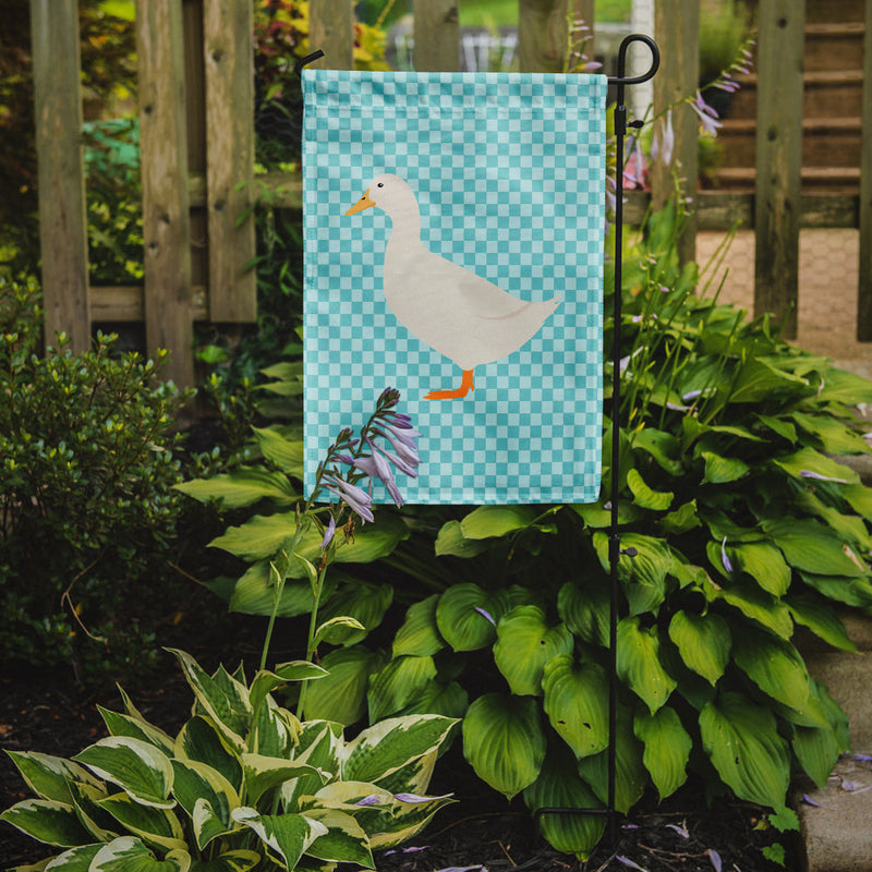 American Pekin Duck Blue Check Garden Flag - Outdoor Decorative Yard Flag