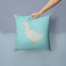 American Pekin Duck Blue Check Throw Pillow - 14x14 Decorative Pillow – Art for Your Home & Patio BB8034PW1414