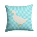American Pekin Duck Blue Check Throw Pillow - 14x14 Decorative Pillow – Art for Your Home & Patio BB8034PW1414