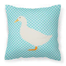 American Pekin Duck Blue Check Fabric Decorative Pillow BB8034PW1818