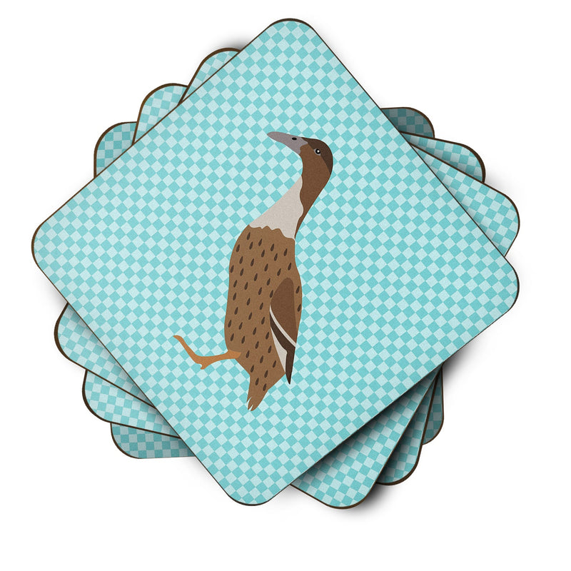 Dutch Hook Bill Duck Blue Check Foam Coaster Set of 4 BB8035FC