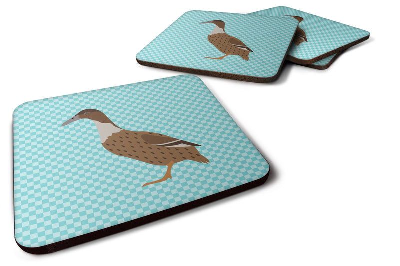 Dutch Hook Bill Duck Blue Check Foam Coaster Set of 4 BB8035FC