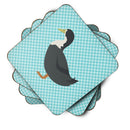 Blue Swedish Duck Blue Check Foam Coaster  BB8036FC