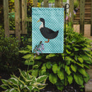 Blue Swedish Duck Blue Check Garden Flag - Outdoor Decorative Yard Flag