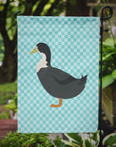 Blue Swedish Duck Blue Check Garden Flag - Outdoor Decorative Yard Flag