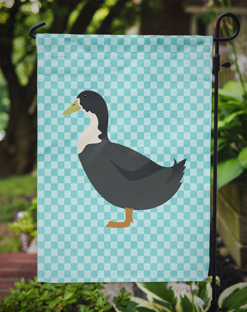 Blue Swedish Duck Blue Check Garden Flag - Outdoor Decorative Yard Flag