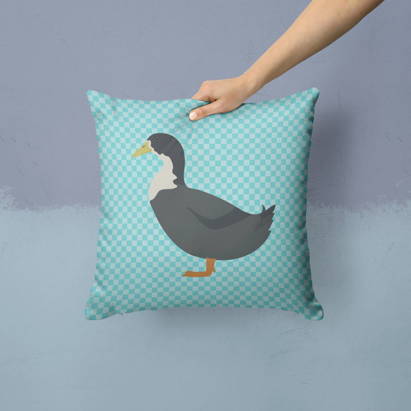 Blue Swedish Duck Blue Check Throw Pillow - 14x14 Decorative Pillow – Art for Your Home & Patio BB8036PW1414