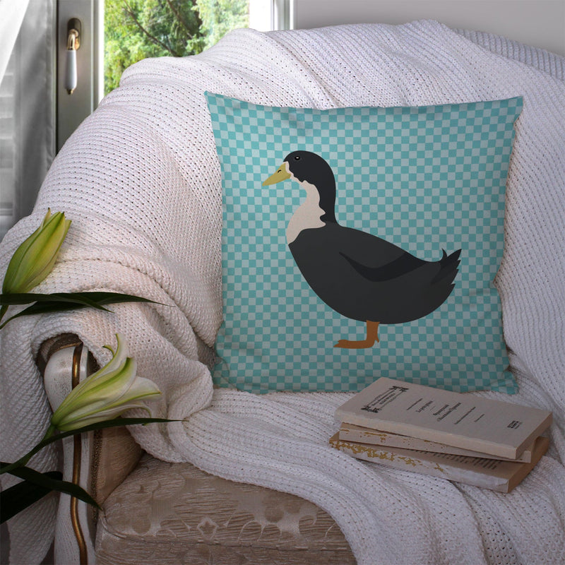 Blue Swedish Duck Blue Check Throw Pillow - 14x14 Decorative Pillow – Art for Your Home & Patio BB8036PW1414