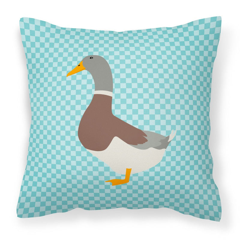 Saxony Sachsenente Duck Blue Check Fabric Decorative Pillow BB8037PW1818