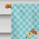 Indian Runner Duck Blue Check House Flag 28x40 Porch Sleeve Pole Decorative Outside Yard Banner Artwork Wall Hanging, Polyester