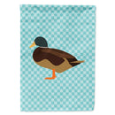 Silver Bantam Duck Blue Check House Flag 28x40 Porch Sleeve Pole Decorative Outside Yard Banner Artwork Wall Hanging, Polyester