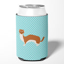 Weasel Blue Check Can or Bottle Hugger Cooler Sleeve for Standard 12 oz Cans, Insulated Foam Beer & Soda Can Hugger Reusable